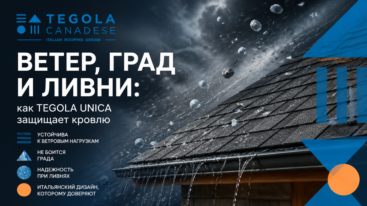 Ветер, град и ливни: как TEGOLA UNICA защищает кровлю